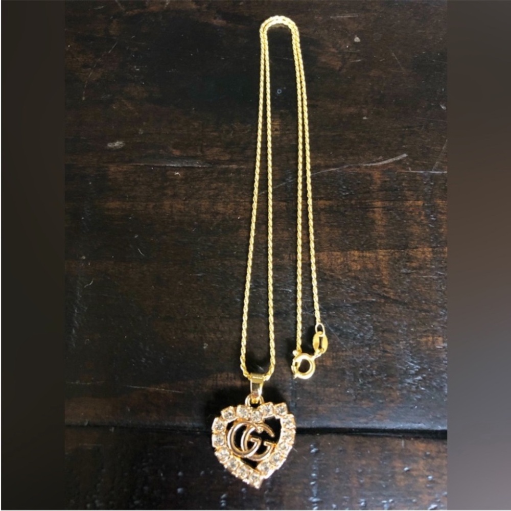 Gorgeous Upcycled Gucci Heart Necklace